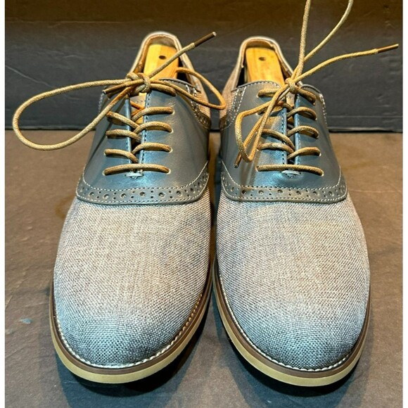 La Milano 'Augustin' Graystone Oxford Dress Saddle Shoes Men's Size 8 - Picture 3 of 10